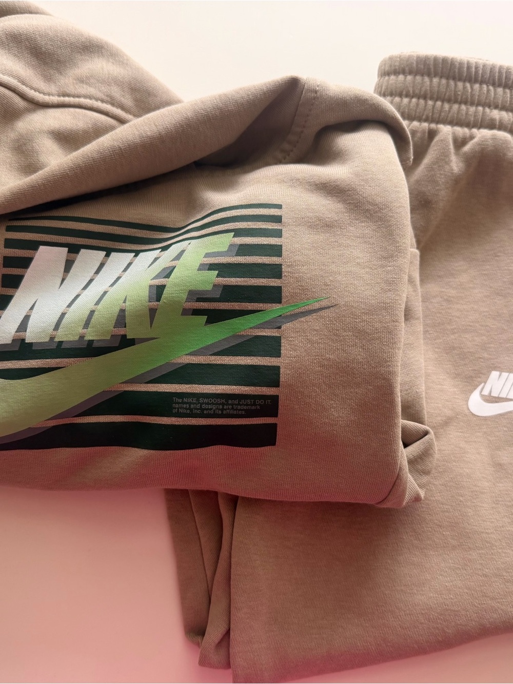 Nike Kids Tan Logo Sweatpants Set